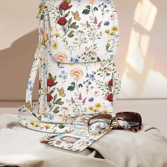 Small Leather Crossbody Bag Women Medium Cell Phone Purse Wallet with Detachable - Picture 5 of 6